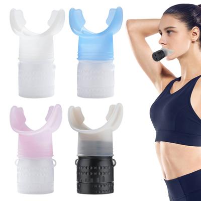 Portable Breathing Trainer with Lanyard Adjustable Resistance Men Women Oral Muscles Exerciser Lung Capacity Abdominal Breathing Training Equipment