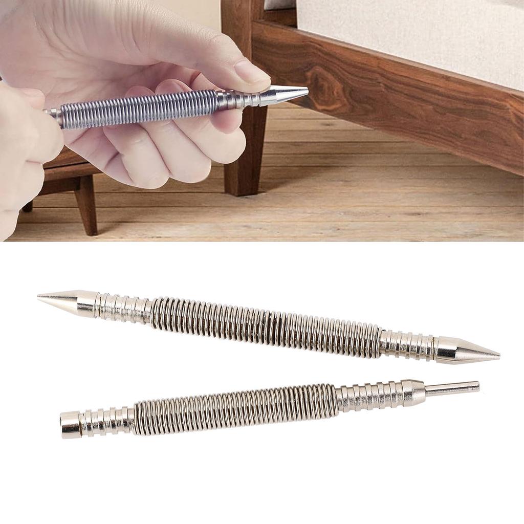 Dubbelhuvudad spikslagare och gångjärnsstiftstansset Lagerstål Fjäderspikslagare för trä, metall, plast Fjäderspikslagare Centerpunch