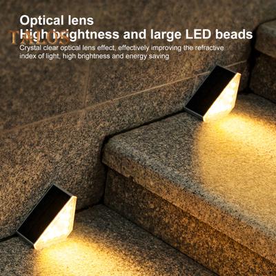 Solar Step Light Super Bright Auto On/Off Rechargeable Easy Installation Warm Ambiance Outdoor IP68 Waterproof Solar-powered Deck Light