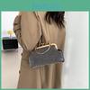 Stylish Chain Handle Handbag For Winter 2023 Trendy Casual Shoulder Shell Bag Pu