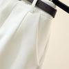 Women's Elegant White High-Waisted A-Line Wide-Leg Shorts, Summer 2026 Collection