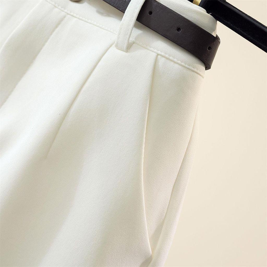 Women's Elegant White High-Waisted A-Line Wide-Leg Shorts, Summer 2026 Collection