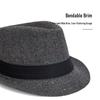 Vintage Tweed Fedora Hat for Men Warm Winter Jazz Cap British Style
