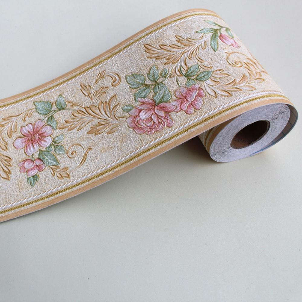 1PC 5M/196.85in 3D Self-Adhesive Skirting Board, PVC Wallpaper Sticker for Living Room, TV Background, Wall Sticker Border