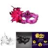 Elegante Maschera di Pizzo per Mascherata con Fiori di Strass per Costumi di Halloween da Donna