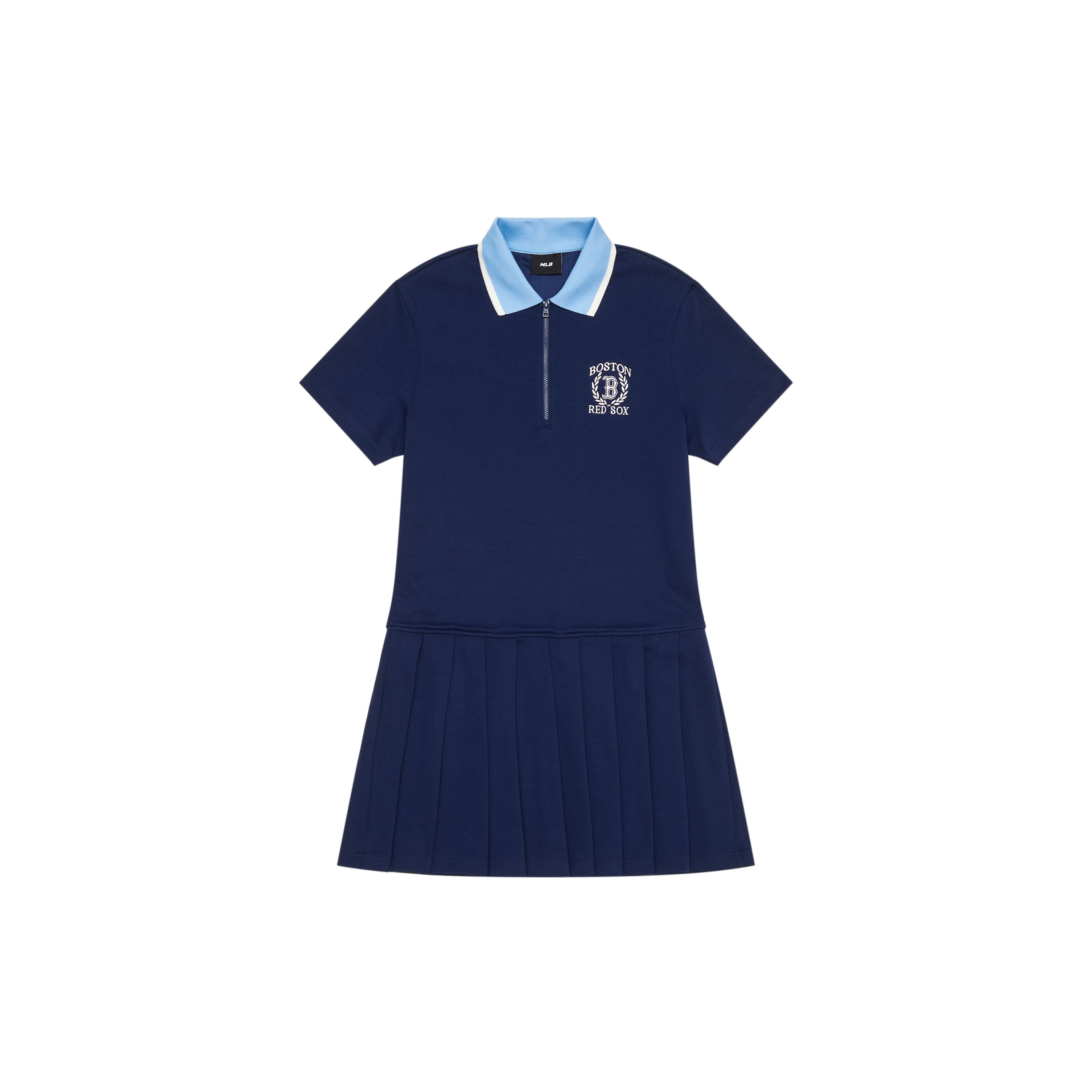 MLB Boston Red Sox Color Block Gedrucktes Lässiges Polo Tennis Strickkleid Damenkleider Dunkelblau 3FOPV0443-43NYS M gray
