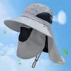 Lightweight Summer Hat Breathable Mesh Bucket Hat 360-Degree Sunshade Fisherman with Detachable Face