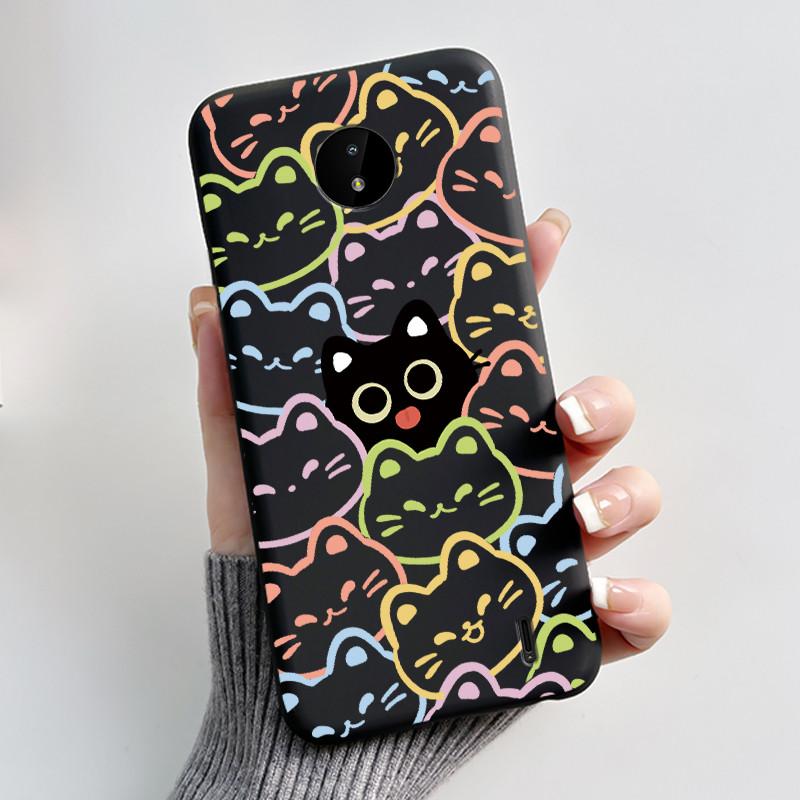 For Nokia C10/Nokia C20 Black Case For Nokia C20 Plus Shockproof Back Beautiful Dreamy Moon Sea Printed Pattern Cover