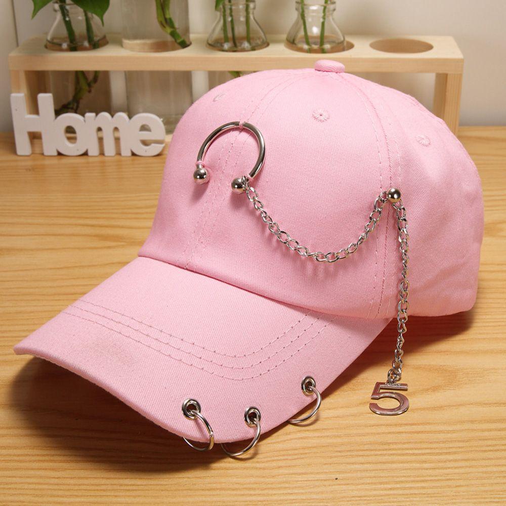 Hip Hop Trendy Girls Cotton Chain Female Outdoor Snapback Hats Baseball Cap Visors Cap With Ring