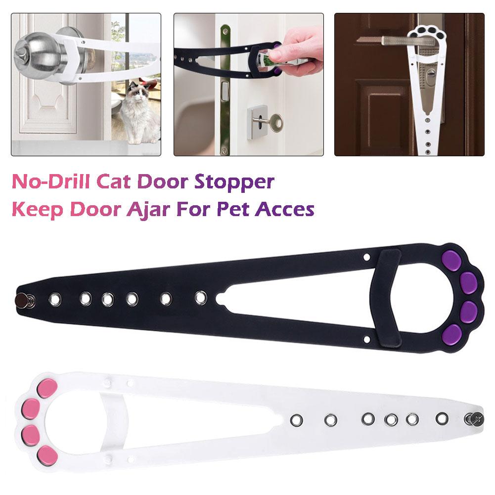 Adjustable Cat Door Holder Latch Plastic Cat Door Holder Pet Access Control Home Door Supplies For Multi-Pet Households