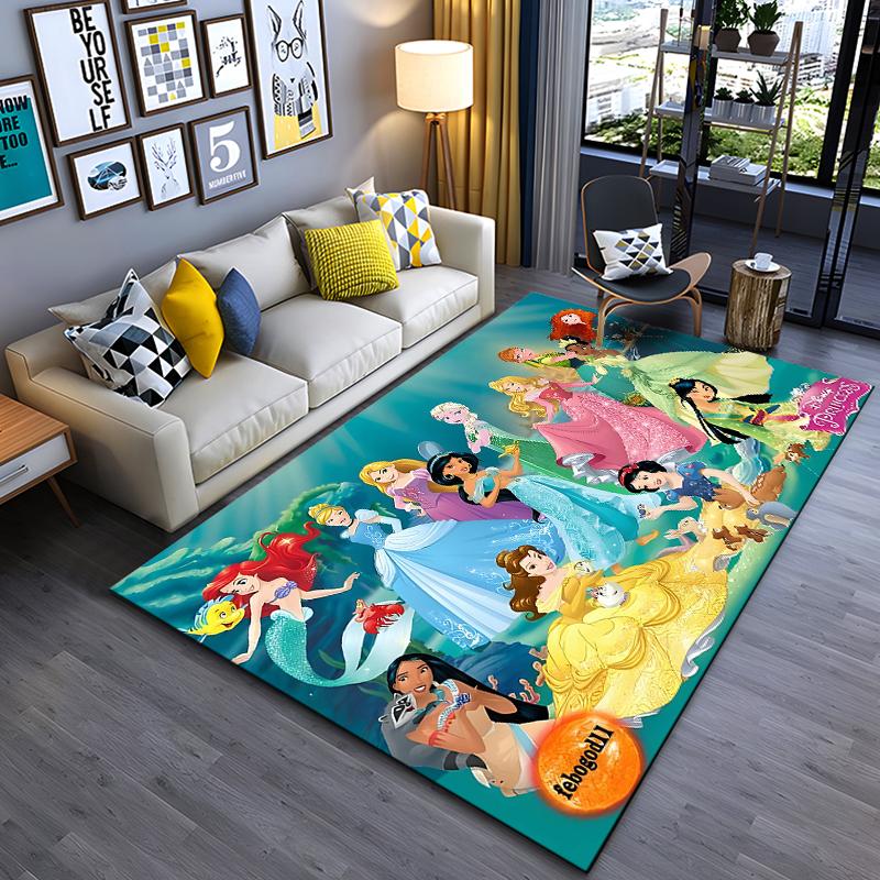 Beautiful Snow Princess Cartoon Carpets Bedroom Sofa Play Mats Rug Bedroom Decor Carpet Livingroom Rug Crawl Gift Rug Potdemiel