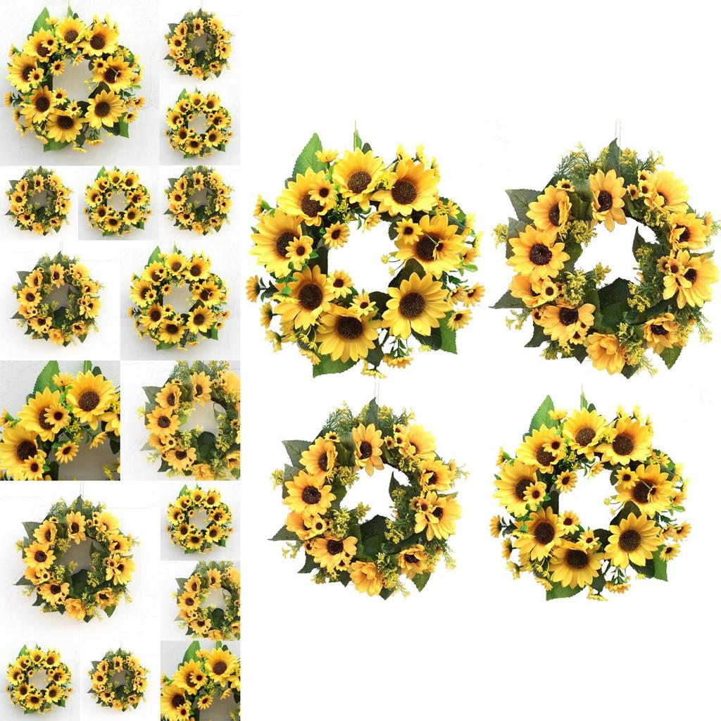 Elegant Artificial Sunflower Wreath Garland For Weddings And Party Decorations