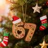 Vánoční 67 Akrylová ozdoba Vtipný 67 Mém Závěsná ozdoba Šest Sedm Perníček Ozdoba na vánoční stromeček Dárek pro teenagery Děti Rodinu Přátele