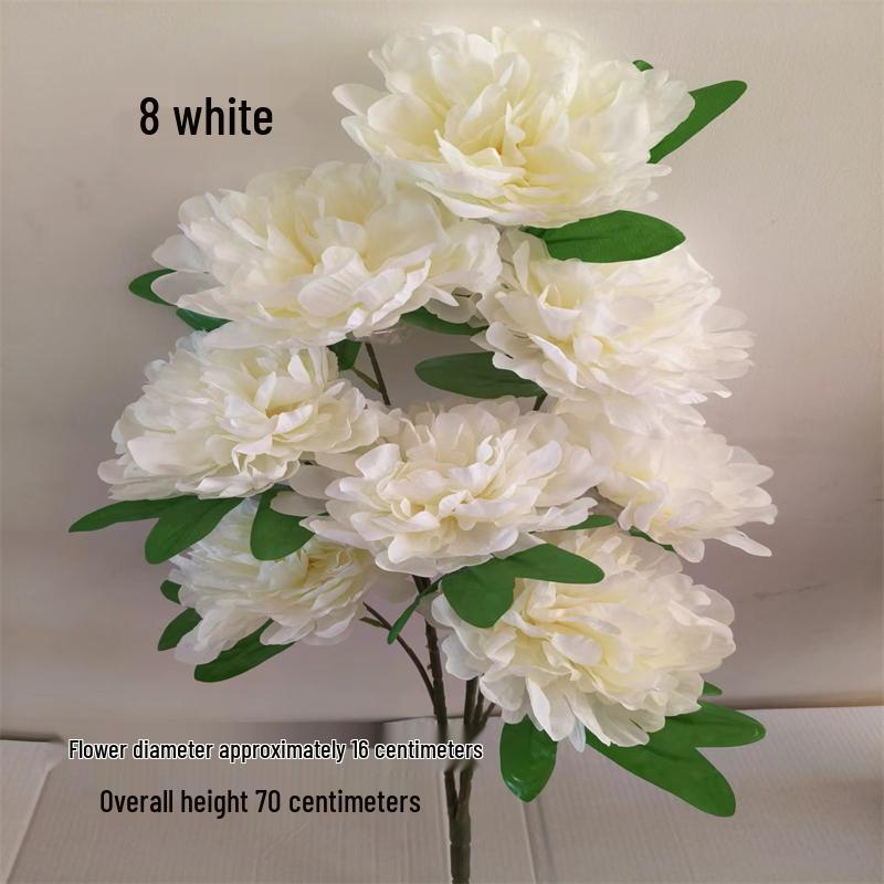 Pfingstrose Seidenblumenstrauß, 8 Köpfe - Künstliche Dekoration für Wohnzimmer & Hochzeit, Kostenloser Versand