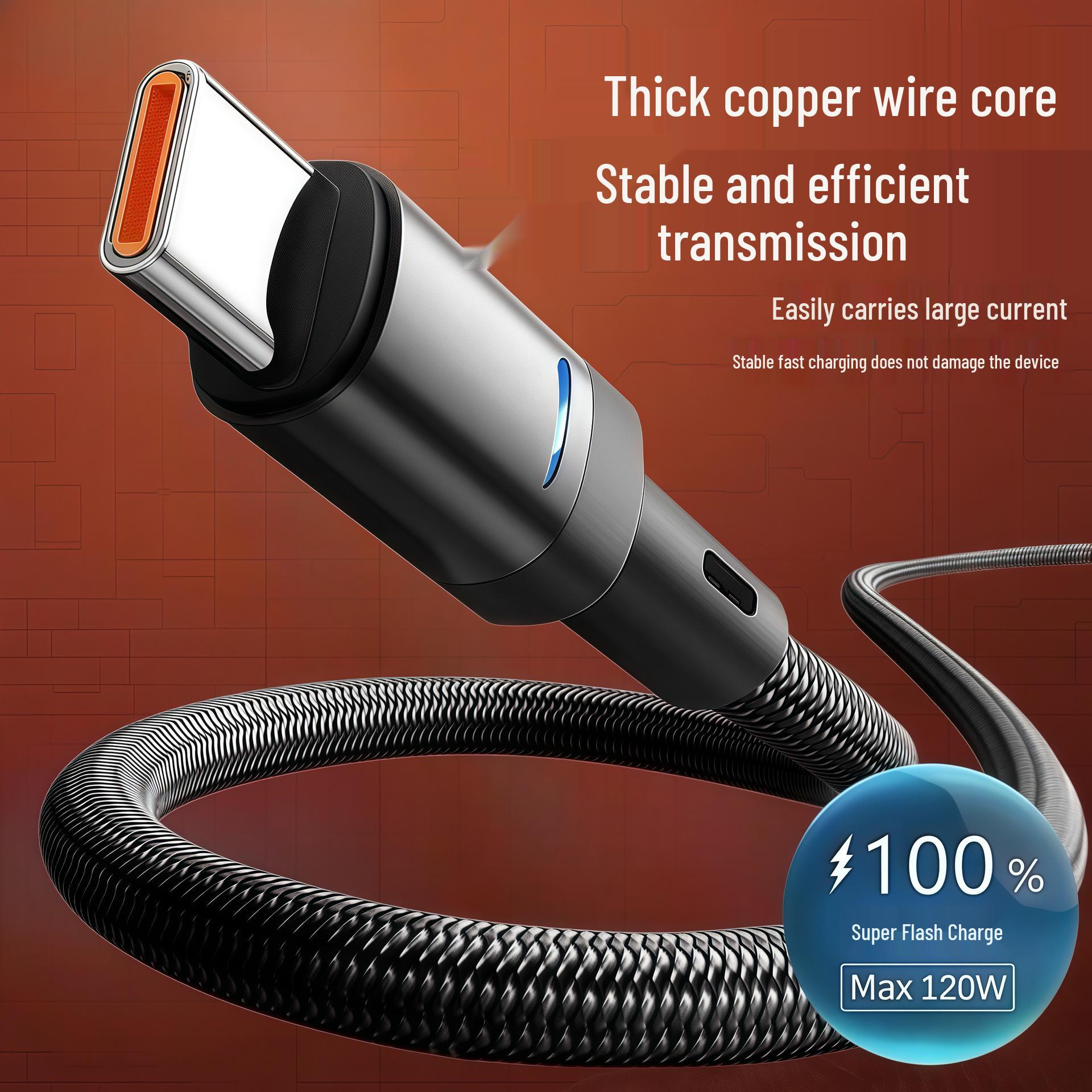 

240W Anti-Overcharge Smart Charger Cable for Huawei, Xiaomi, OPPO Devices 25 cm