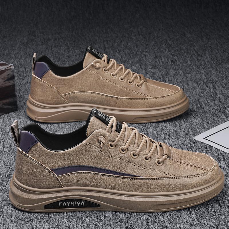 

Зимняя мужская обувь новая мужская спортивная повседневная кожаная обувь студенческая обувь для скейтборда черная осень и зима шеф-повар мужчины 44 хаки