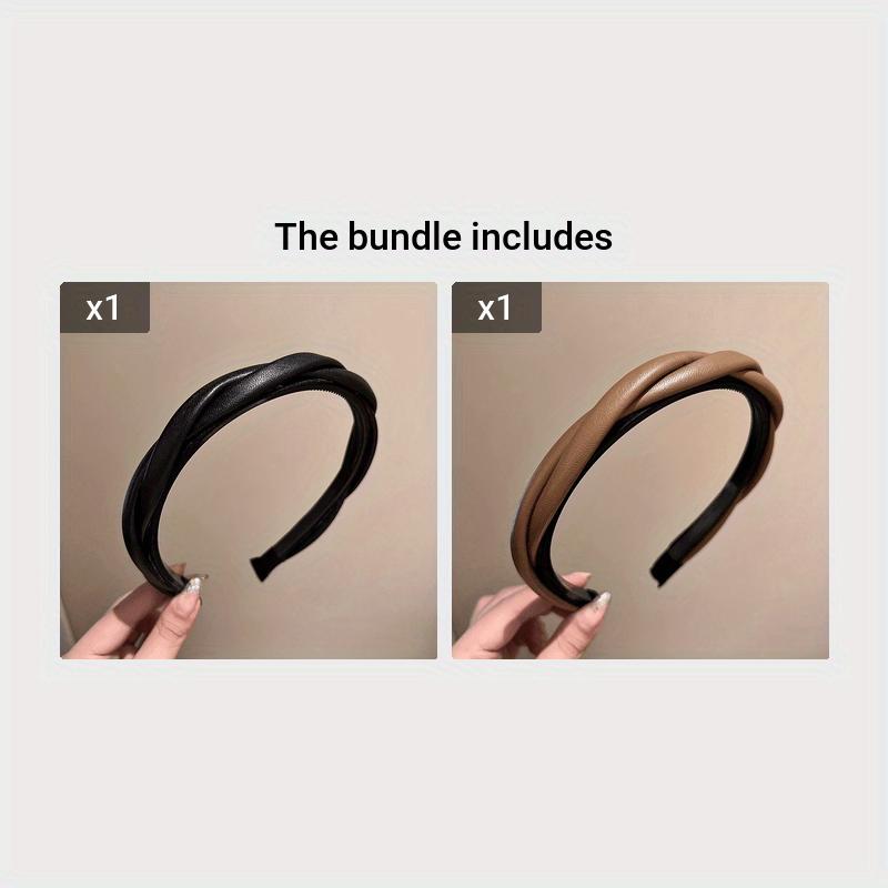 Twist Faux Leather Headband, Versatile And Stylish Headdress, Minimalist Hair Hoop, Hair Accessory.