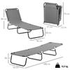 Sun Lounger, 5-Way Adjustable Backrest, Quick-Drying, Metal Frame, 188 x 56 x 28 cm, Grey