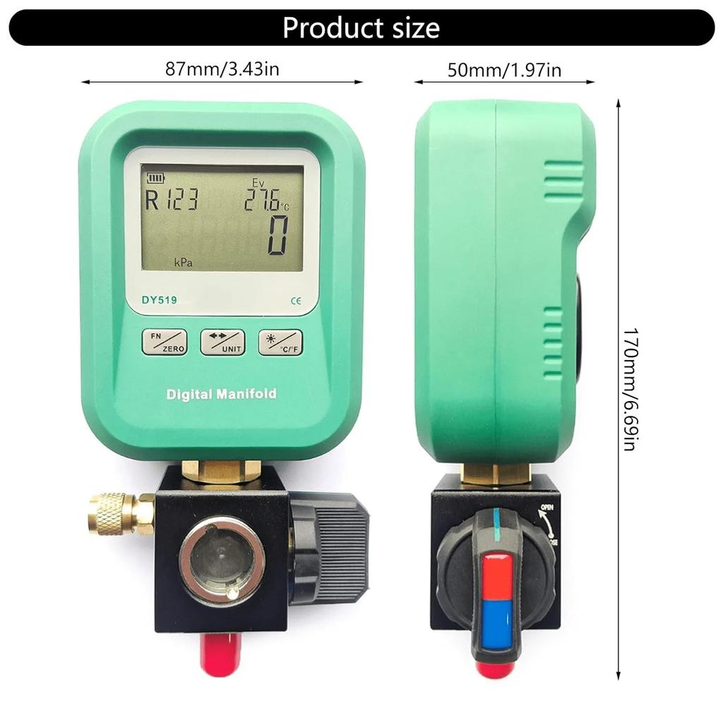 The DY519 digital pressure gauge is suitable for precise pressure measurement in therefrigeration system. digital pressure gauge