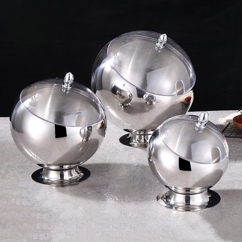 JINGRUIXIANG Stainless Steel Slanted Serving Bowl with Lid