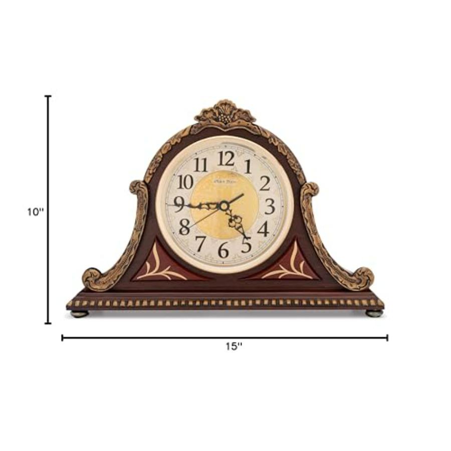 Mantel Clock with Real Wood 4 Chime Options Antique Vintage Design