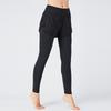 New Trendy Women's High-Waisted Yoga Pants with Faux Two-Piece Running Skirt, Quick-Dry Sports Leggings