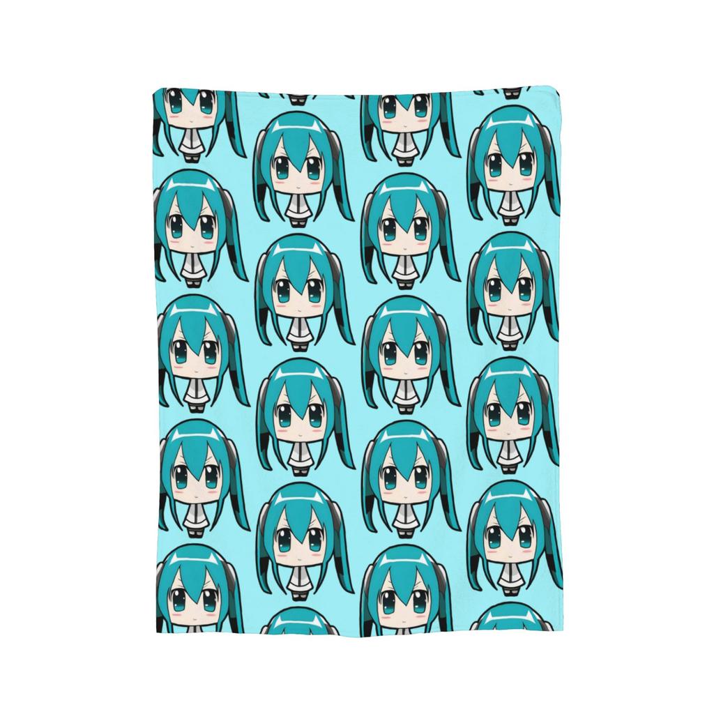 Hatsunes Mikus vocaloid Blankets Flannel Winter Portable Ultra-Soft Throw Blankets for Sofa Outdoor Plush Thin Quilt