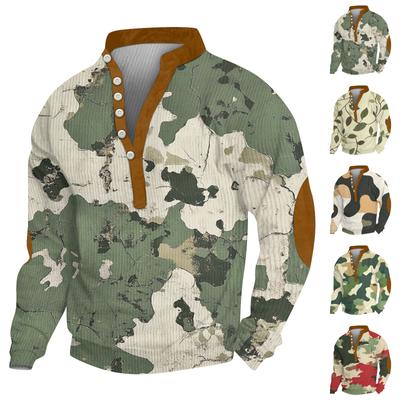 Abrigo de felpa cálido con estampado para hombre, suéter de forro polar, abrigo informal, suéter de bolsillo, abrigo de invierno