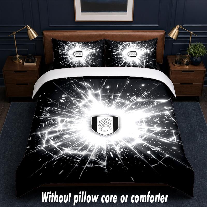 Set Biancheria da Letto Fulham Football Design 1 Copripiumino + 2 Federe Morbido Traspirante Biancheria da Letto per la Casa