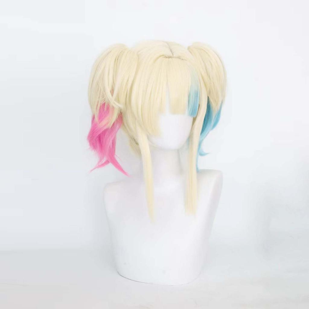 Blue Short Full Anime Character Cosplay Wig with Wig Perfect for Comic Market School Cultural Stage and Costumes Gold, Pink, Wig, Wig, Heat-Resistant