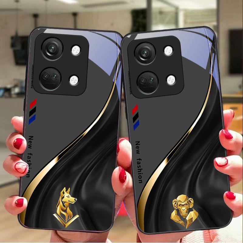 Starlight Zodiac For OnePlus Nord 3 5 6T 7 Pro 8 12 10T Reno8 Lite 5G 10R Nord N30 Hard Shell Tempered Glass Phone Case Black