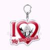 Pfp Sephiroth Acrylic KeyChain Pendant Key Ring I Love My Boyfriend Girlfriend Pink Heart Keyring for Bag Pendant Jewelry Gifts