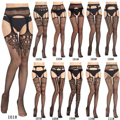 Seksowna bielizna damska rajstopy erotyczne pończochy bodystocking Mesh Open C szelki Hollow kabaretki koronkowe legginsy