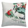 Lotus carp linen Doublesided Printed pillow cover Short plush Suitable living rooms bedrooms sofas throw cushion cover