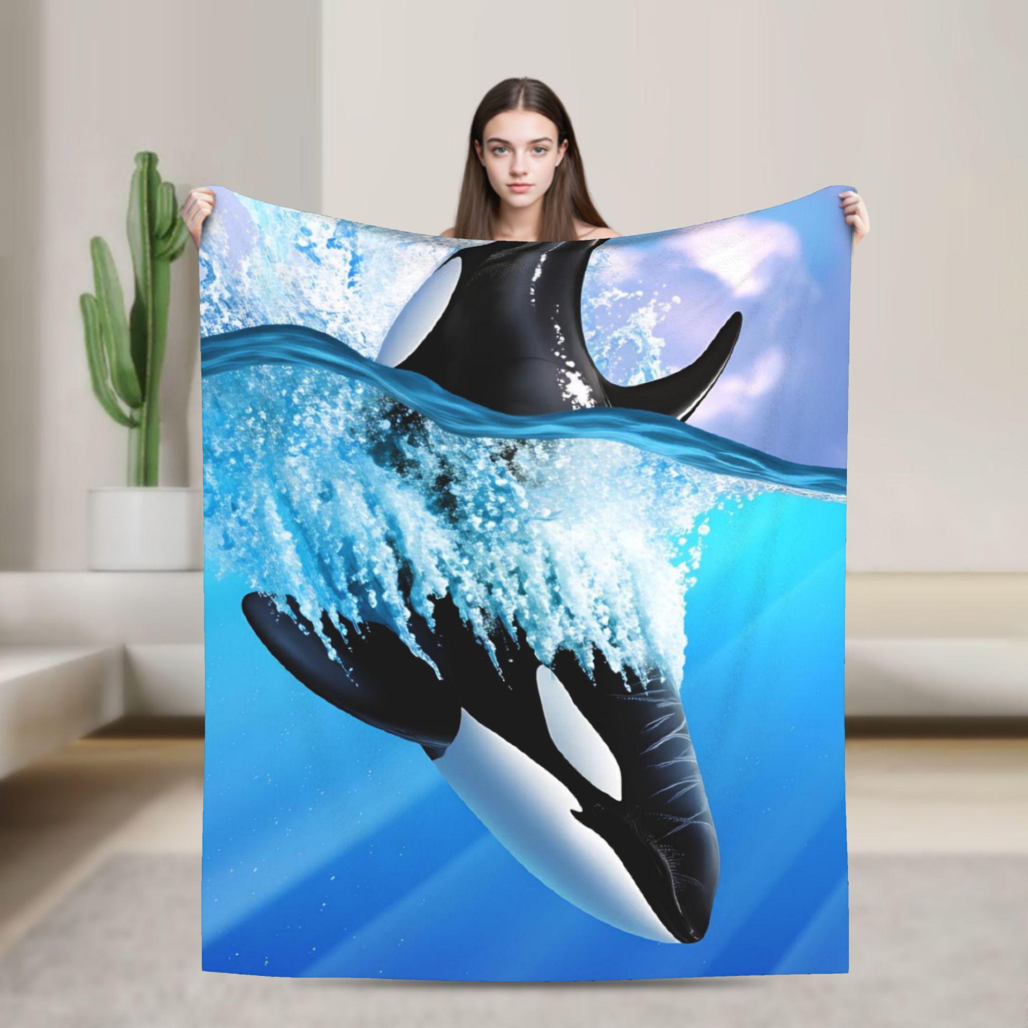 

Плед Orcinus orca Качественный Мягкий Уютный Плед-покрывало Зимние Путешествия Офис Спальня Новинка Покрывало 75x100cm (30x40inch)