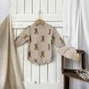 Baby Bunny Sweater Romper Set with Wool Pom-Pom Hat - Unisex, Long Sleeve