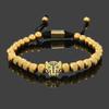 Luxury Royal Black Leopard Head Man Bracelet Stainless Steel Beads Hand Jewelry Big Boy Gift