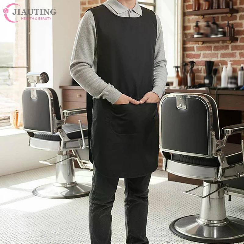 Double-sided Waterproof Black/Transparent Apron Barber Uniform Salon Hairstylist Apron Hairdresser Vest For Beauty Salon Nail