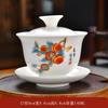 Ceramic Tea Tureen Lid Bowl Saucer Handmade Teaware Chinese Home Decor Kung Fu Porcelanas Tea Cup Sancai Gaiwan Tea Cups