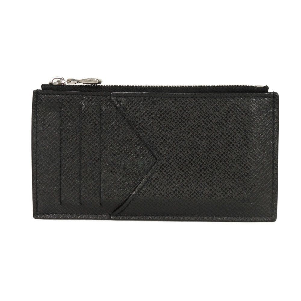 Used 12564 Coin Card Holder M62914 7943 LV Logo Black Card Case Compact Wallet Taiga Noir Men's from Japan AUTHENTIC