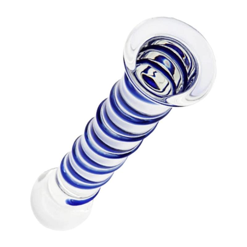 Clear Blue Color Strip Crystal Glass Quantity Plug