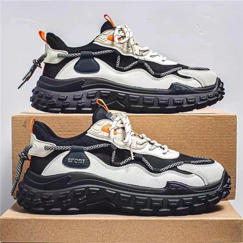 Men's shoes spring and summer breathable net shoes versatile men's sports single shoes casual running platform tire shoes