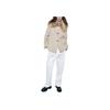 Zara Zw Series Single Breasted Minimalist Fur Collar Long Sleeve Coat Women coats Beige 2140762-710