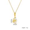 Personality Sun Moon Heart Zircon Pendant Necklace Stainless Steel Fashion Geometric Choker Jewelry Party Gifts For Women Girls