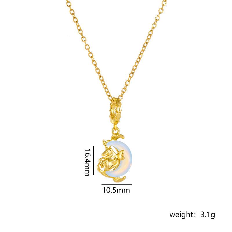 Personality Sun Moon Heart Zircon Pendant Necklace Stainless Steel Fashion Geometric Choker Jewelry Party Gifts For Women Girls