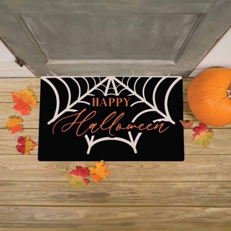 Halloween Tanzende Skelette Fußmatte Gruseliger Schädel Rutschfest Willkommen Eingangsmatten Küche Schlafzimmer Wohnzimmer Teppich Dekoration