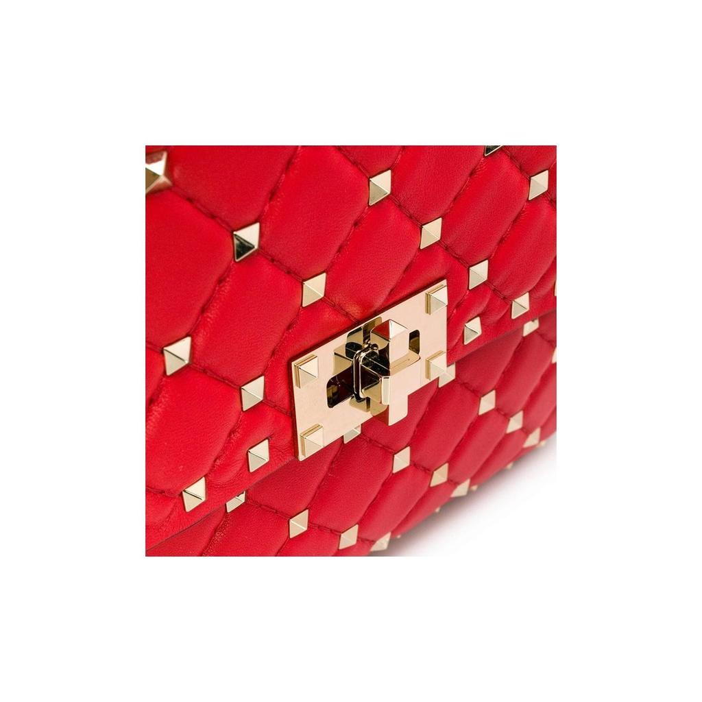 Valentino Studded Chain Leather Shoulder Crossbody Bag Women Bags Red SW2B0122-NAP-JU5