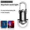 Ultra Bright Keychain Flashlight USB Type-C Charging 6 Modes Mini COB Work Light Waterproof Outdoor Emergency Tool