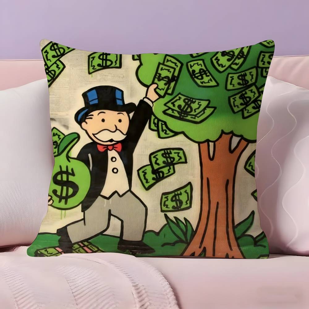 Cartoon M-Monopoly Pillow Case Ultra Soft Skin Friendly Fabric Cloud Like Comfort & Concealed Zipper