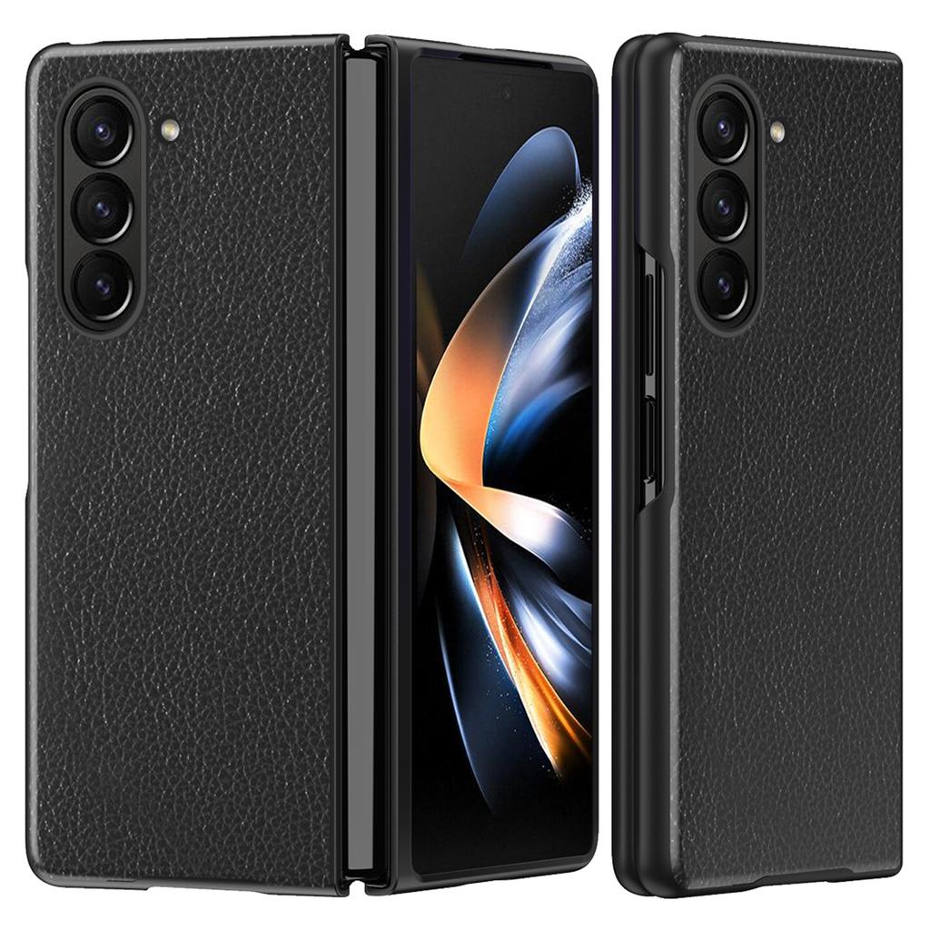 For Samsung Galaxy Z Fold6 5G Case Litchi Texture PU Leather Coated PC Phone Cover